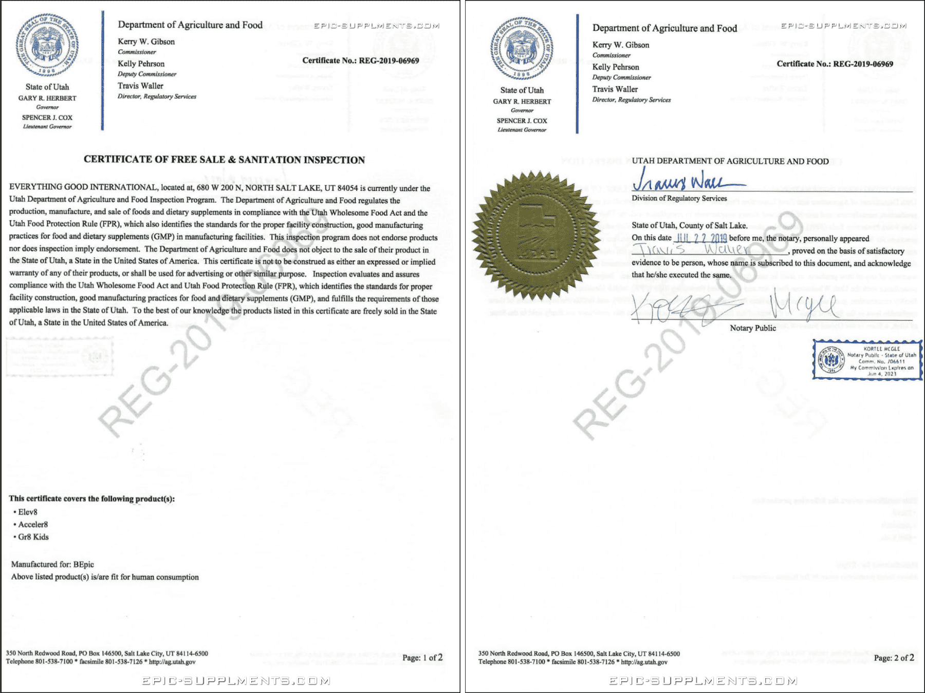 B-Epic Elev8/Acceler8/Gr8 Kids certificate (Utah USA)