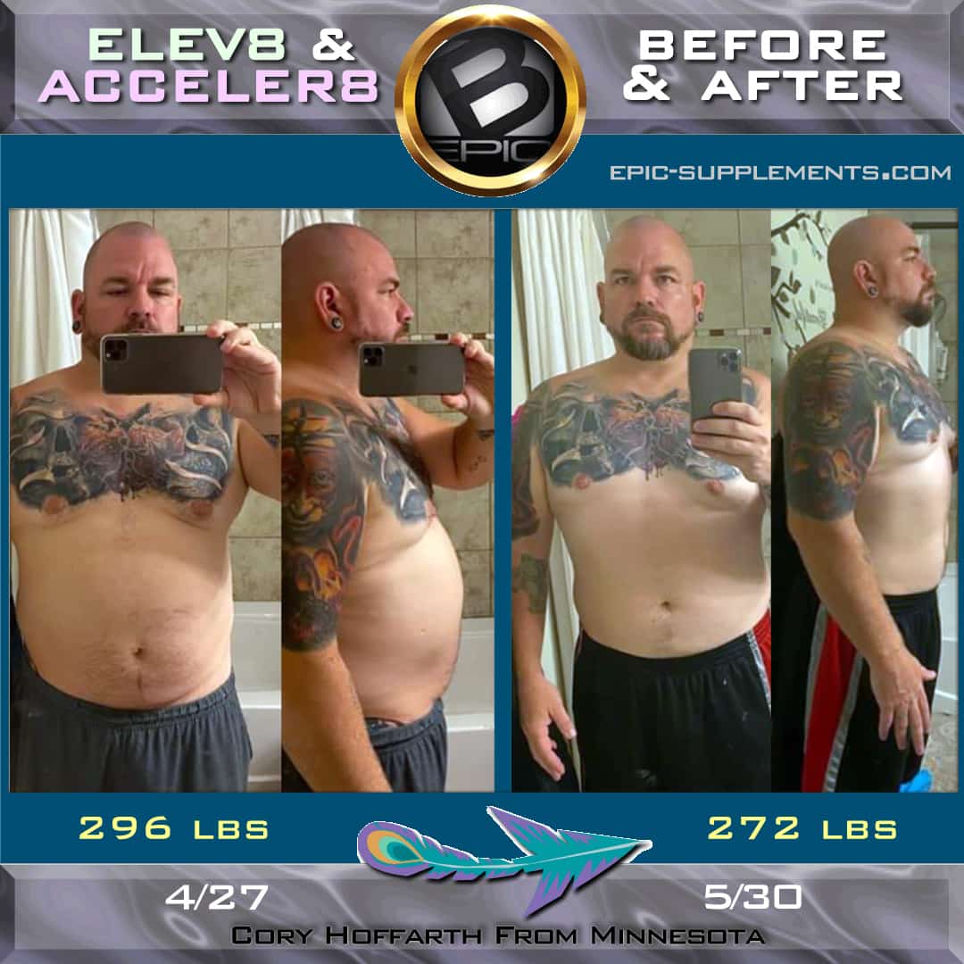 b-epic Elev8 & Acceler8 weight loss man result
