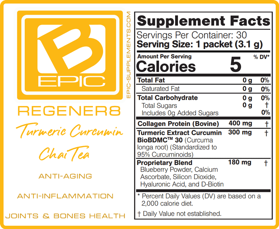 bepic's regener8 tea: supplement facts and ingredients