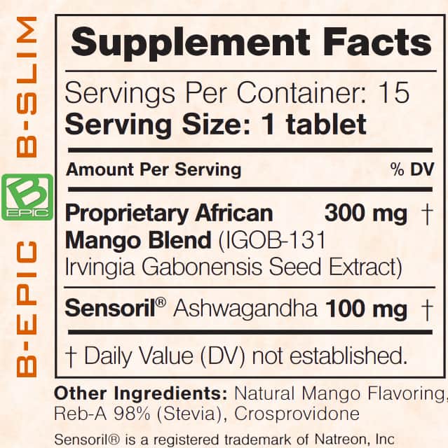 b-slim by b-epic (USA) - supplement facts & ingredients