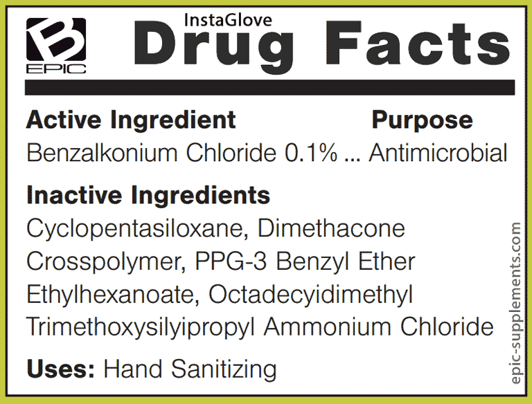 Instaglove spray by Bepic (ingredients and drug facts)