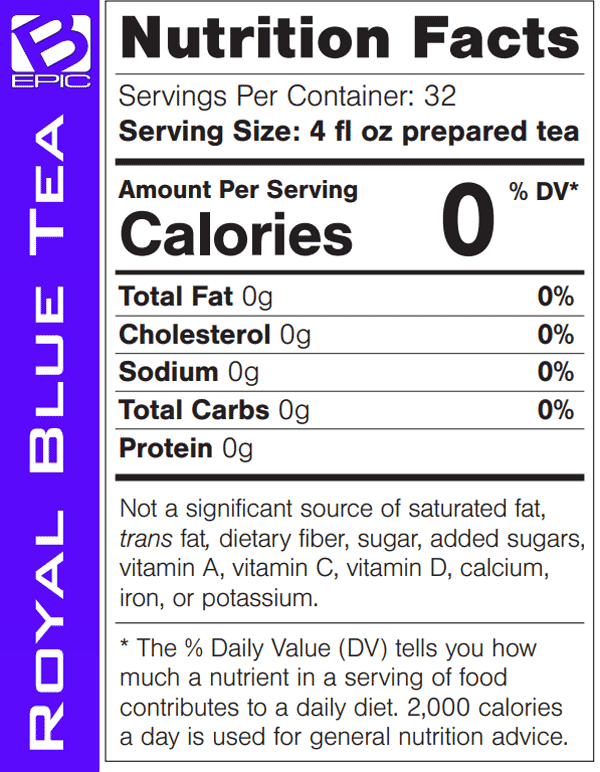 bepic royal butterfly pea blue-tea (supplement facts)