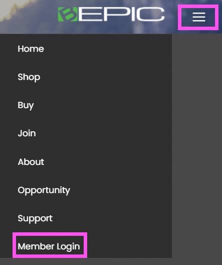 Member login to B-Epic back office
