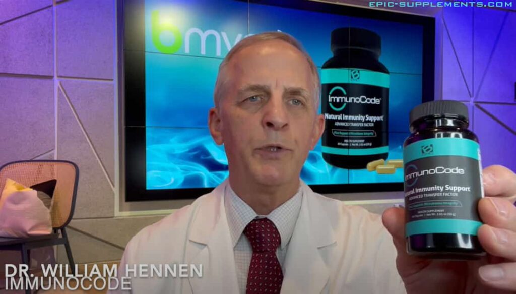  Dr. Hennen with ImmunoCode bottle