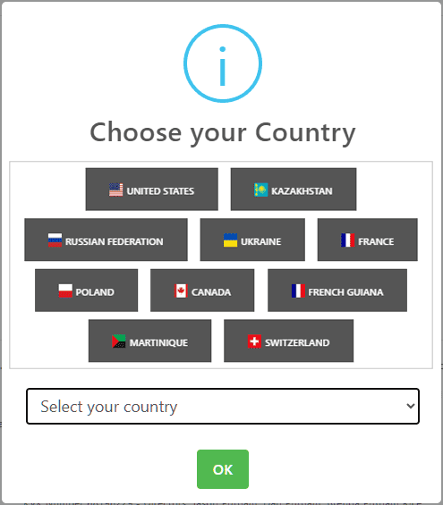 create B-Epic account (choose country)