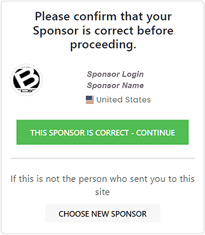 bepic signup - sponsor confirmation