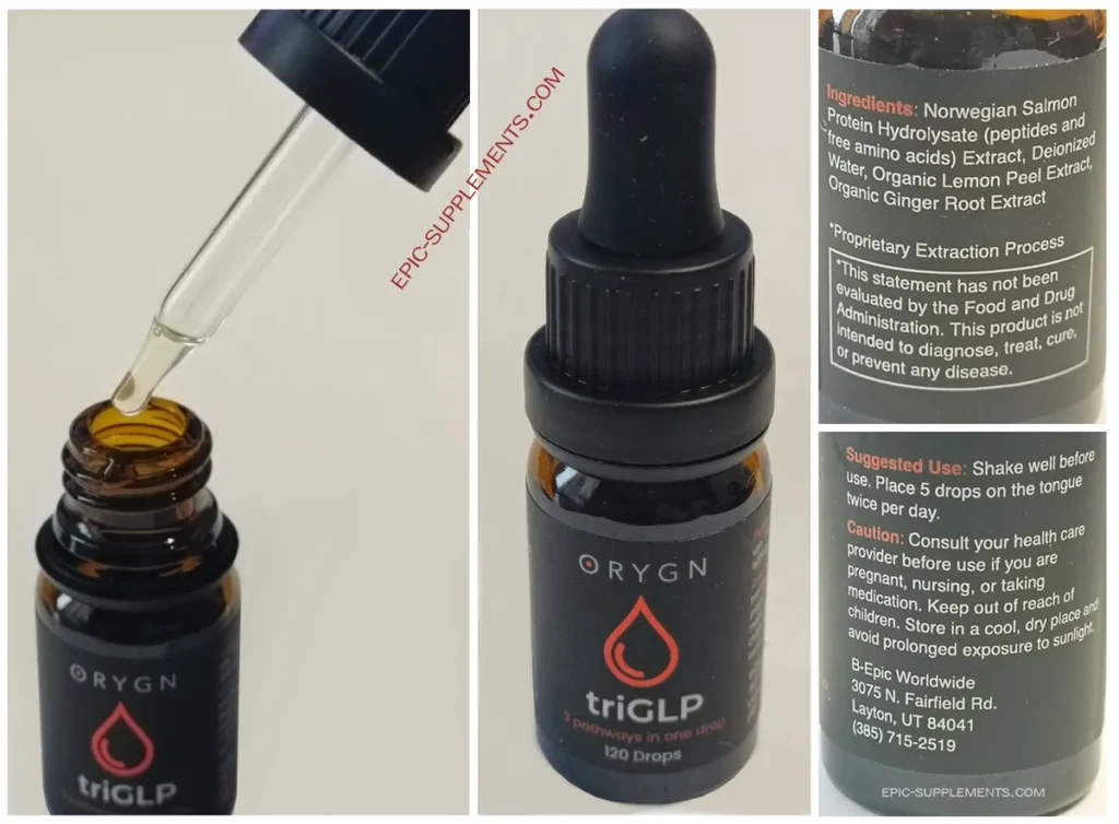 Orygn triGLP bottle with directions